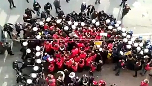 Ankara'ya yürümek isteyen işçilere polis engeli