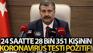 Bakan Koca: 'Bugün 28 bin 351 kişinin Covid testi pozitif çıktı'