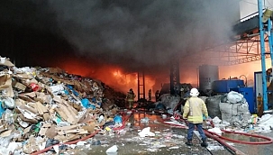 Kartal'da kağıt fabrikası alev alev yandı
