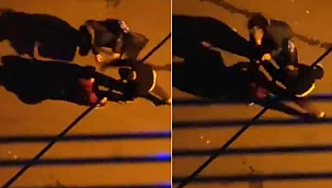 Bir skandal olay daha! Ağlayan çocuğuna aldırış etmeden eşini darbetti