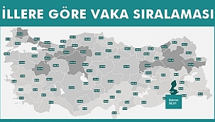 İllere Göre Vaka Sıralaması Belli Oldu