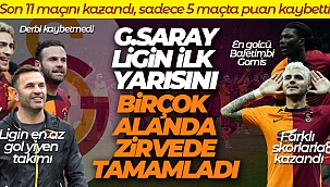Galatasaray ligin ilk yarısını birçok alanda zirvede tamamladı