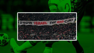 İskoç taraftarlar, İsrail'e kırmızı kart gösterdi!