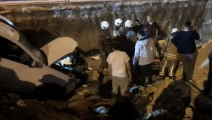 Bekçiye çarpıp şantiye alanına uçtu