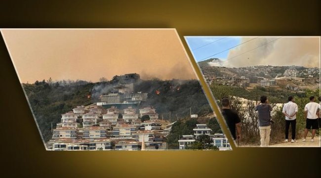 Alanya'daki yangında korkulan oldu! Alevler yerleşim yerlerine yaklaştı... Korkunç görüntüler