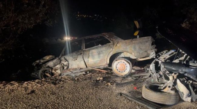 Bursa'da korkunç kaza: Araç alev aldı, yangın ormana sıçradı
