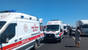 Mardin'de devrilen minibüsteki 13 öğrenci yaralandı