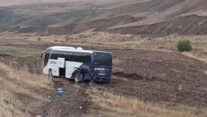 Yolcu otobüsü tarlaya girdi: 9 kişi yaralandı